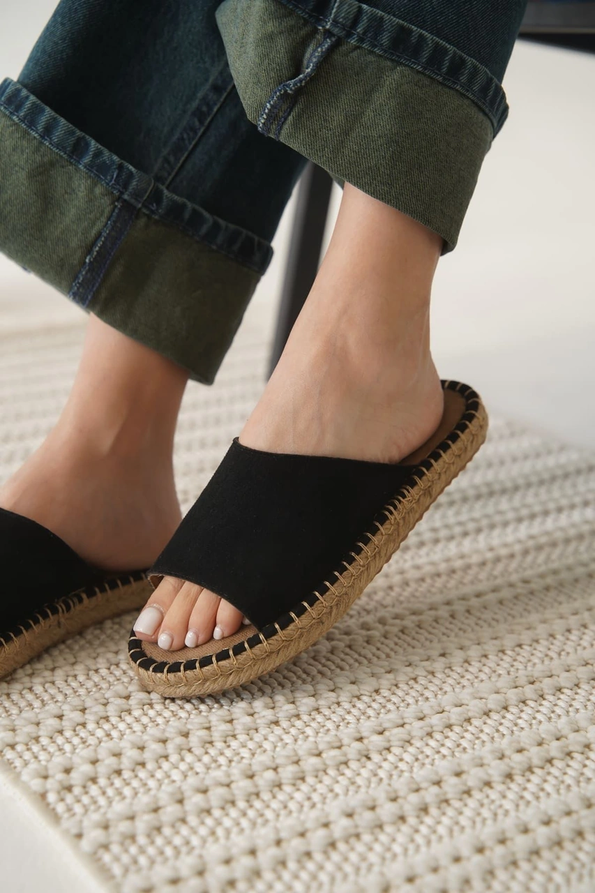 Kocadal Kocadal Grey Süet Siyah Kadın Terlik Muhtelif