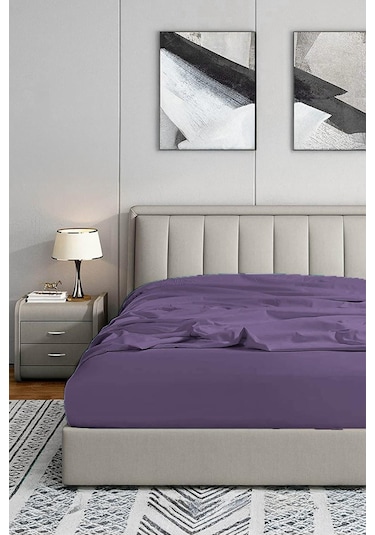 Soley Jersey %100 Pamuk Tek Kişilik 120 X 200 Lastikli Çarşaf Mürdüm