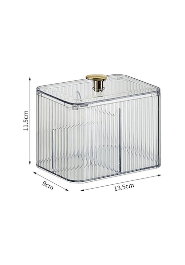 Şeffaf Beyaz Pamuklu Çubuk Kutusu, Kozmetik Pamuk Saklama Kutusu, Toz Geçirmez Ve Şeffaf A