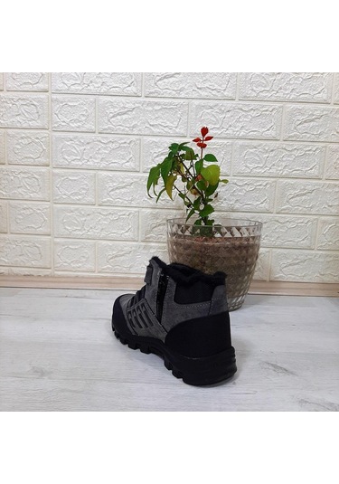 Black Sea 542 Füme Kürklü Fermuarlı Cırtlı Erkek Çocuk Bot 001