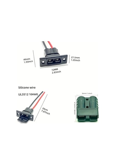 Dashanshop Anderson Sb50a Panel Montaj 2p Erkek Dişi Set Bağlantı Kiti Akü Adaptörü