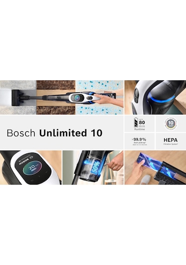Bosch BCS1041WAC Unlimited 10 Dikey Şarjlı Süpürge