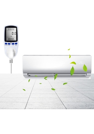 Besthome1 Dijital Elektrik Tüketim Ölçer - Watt Voltaj Frekans Maliyet Takip Cihazı