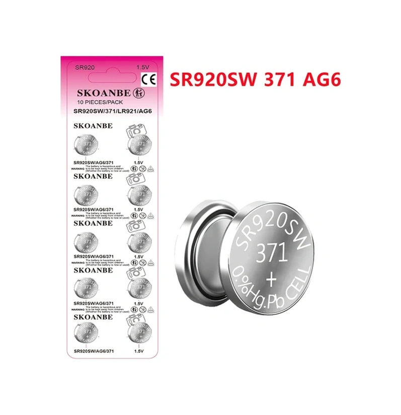 Meridiangoods 10 Adet Sr920sw Ag6 371 370 Lr921 Kaliteli 1.5v Saat Pili Seti
