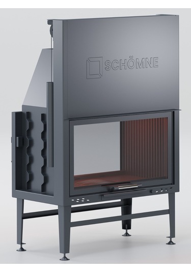 Schömne Asansörlü Tünel Çelik Şömine Haznesi  70 cm