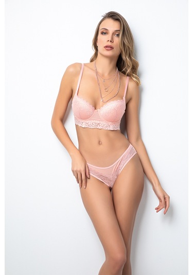 DoReMi Push-Up Dolgulu Geniş Kanatlı Dantelli Sütyen Takım SOMON