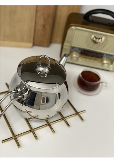 Yunusoğlu Home Küre 2.00 Lt. Paslanmaz Çelik Bitki Çayı Demliği Gri