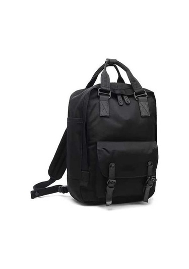 Diğer Kadınlar İçin Çok Amaçlı Siyah Nylon Sırt Çantası - Seyahat, Okul, Günlük Kullanım Siyah