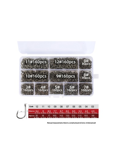 Suntek 1600 Adet Solucan Balıkçılık Kancaları Dikenli