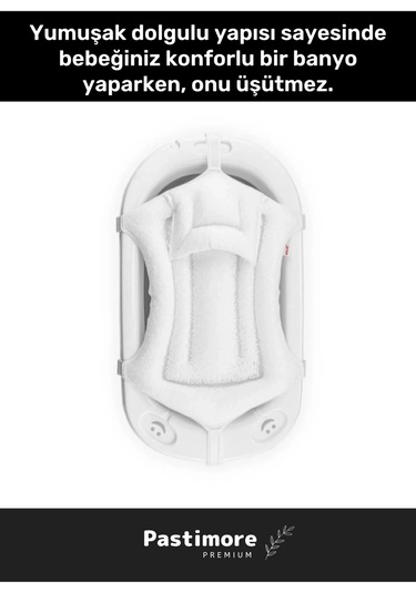 Premium Ultra Lüx Tüm Küvetlerle Uyumlu Köpük Dolgulu Kafa Yastıklı Bebek Banyo Filesi