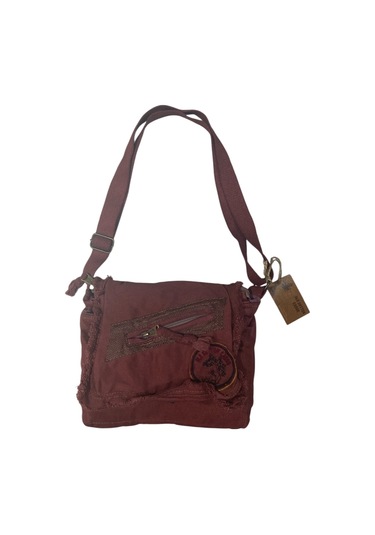 Vintage Küçük Salaş Unisex Günlük Çapraz Postacı Çantası S Boy 26x20cm Bordo