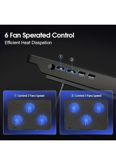 Xuweiwei Cep Telefonu Tutuculu Altı Fan Bilgisayar Soğutma Fanı Sessiz Braketi Oyun 6 Çekirdekli Soğutucu Verimli Soğutma Geliştirilmiş Performans
