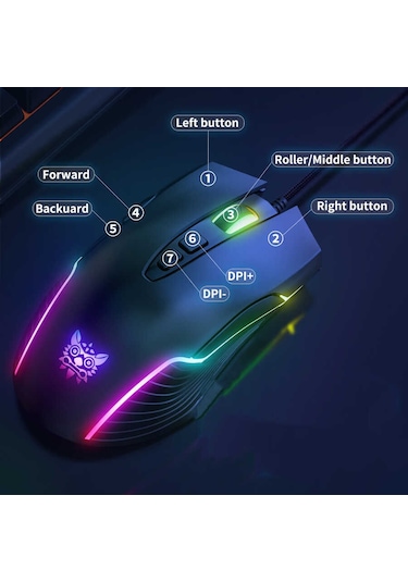 Onikuma CW905 Kablolu RGB Oyuncu Mouse