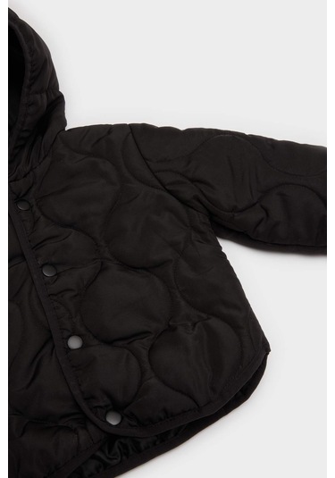 Defacto Erkek Bebek Su Geçirmez Kapüşonlu Çıtçıt Kapamalı Kapitoneli Mont E8234a525aubk27 Siyah