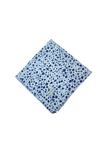 Saçaklı Pamuk Tülbent - 05505 - 95 X 95 / Beyaz,lacivert - 16 Beyaz,lacivert - 16