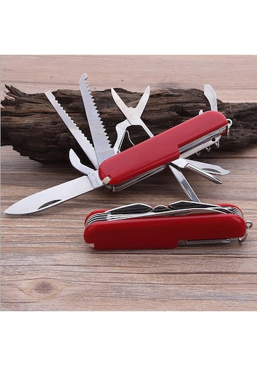 Valkyrie 11 Fonksiyonlu İsviçre Outdoor Kamp Cep Çakısı Kırmızı