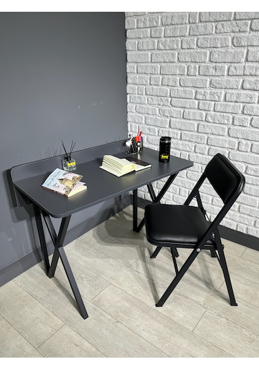 Buse Çalışma Masası Ofis Bilgisayar Masası +katlanır Sandalyeli