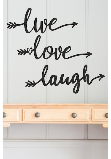 "live Love Laugh" Duvar Dekoru-süsü, Ahşap Dekoratif Tablo - 1