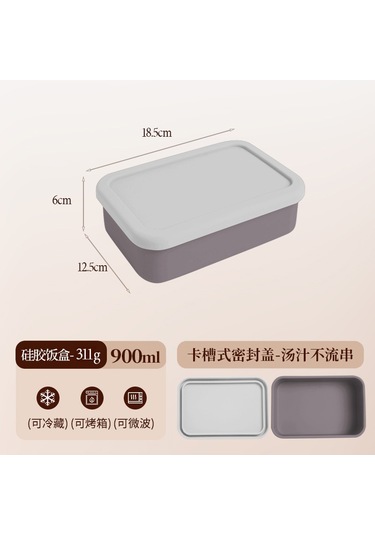 Mikrodalga Fırında Isıtılabilir Silikon Yemek Kabı B-1 Beyaz - Lila