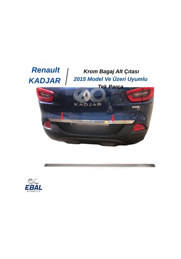 Ebal Otomotiv Renault KADJAR Krom Bagaj Alt Çıtası 2015 ve Sonrası