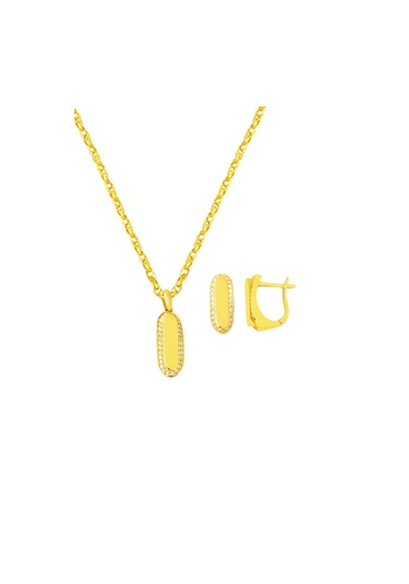 Bilezikci Düz Parlak İkili Spor Altın Set 14 Ayar