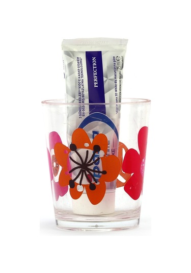 DİŞ FIRÇALIK VE MACUN KABI KIRMIZI PAPATYA AKRİLİK 8X8X9CM 350ML Diğer