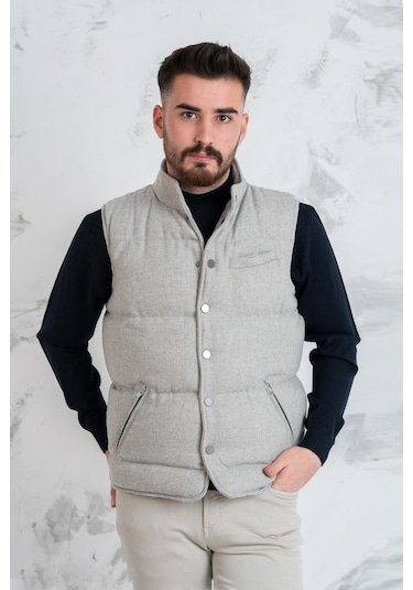 Sir Slimfit Çıtçıtlı Şişme Erkek Yelek