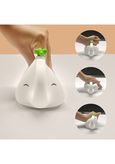 Fil Şeklinde Bebek Başucu Dokunmatik Işık Emzirme Gece Lambası Masaüstü Lamba Telefon Standı Çok Renkli