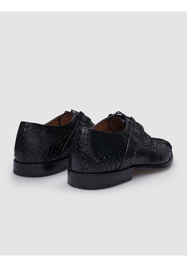Cabani %100 Hakiki Deri Siyah Bağcıklı Erkek Klasik Ayakkabı Siyah