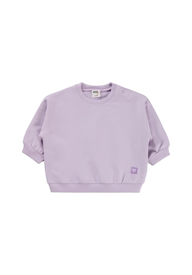 Civil Baby Civil Basic Kalp Etiketli 6-18 Ay Sweatshirt - Lila