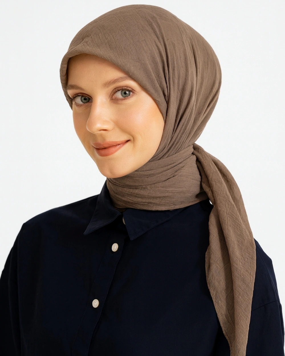 Konfor Eşarp 195x85 Cm 4 Mevsim Kullanım Terletmez, Kaymaz, Pamuk Polyester Karışımlı Rahat Eşarp Vizon