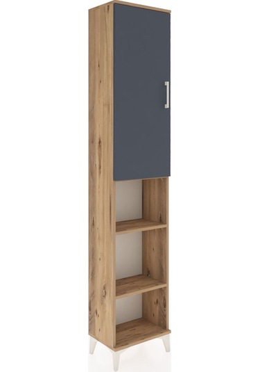 Arges Dolap 4 Raflı Tek Kapaklı Tek Askılı 44x30x221 Çam-antr... Çam