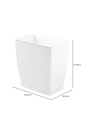 White - Mono Wastebasket Trash Can - Rectangular, White Siyah