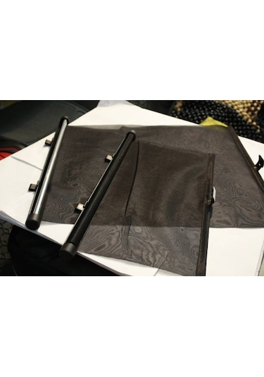 Yan Cam Perde Makaralı 2 Li Siyah