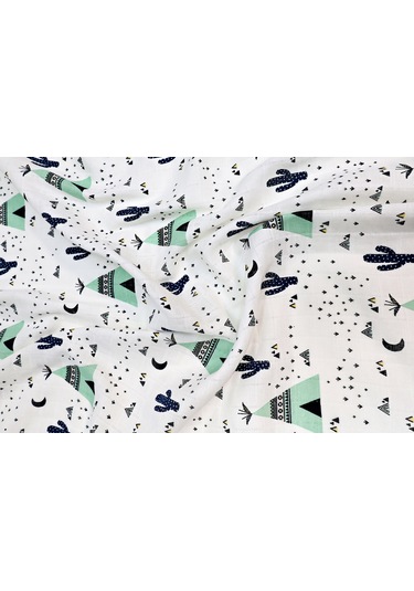 Müslin Örtü İkili 90x90 Minicik Kaktüs Bahçesi-minicik Uçan Arabalar