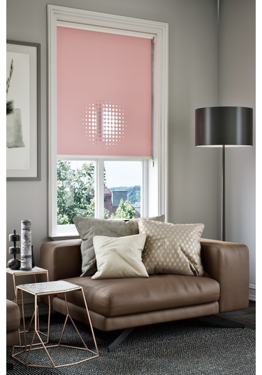 Lazer Kesim Mat Stor Perde, Lazer Kesimli Modern Serisi, M-9006 Gül Kurusu Renk Gül Kurusu