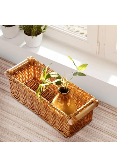 Suntek Magideal Taklit Rattan Sepetleri Depolama Sepeti Kutusu Ev Bar M