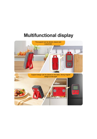 Tenfowee Kablosuz Et Termometresi - 150m Menzilli, Alarmlı, Çift Problu, Manyetik Ve Asılabilir Bbq Aleti Gümüş