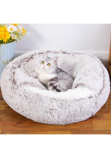 Suntek Yuvarlak Kedi Yatağı Sıcak Rahat Pet Hayvan Evi 50cm-gri
