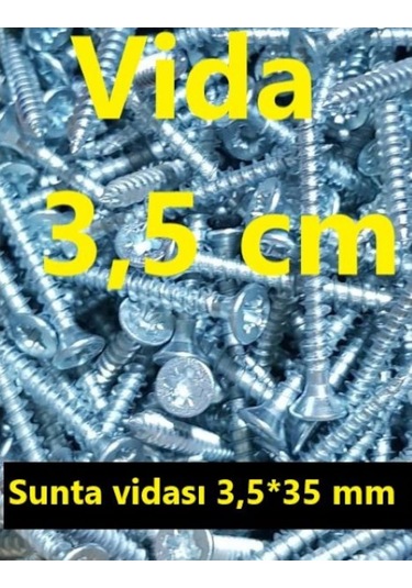 Vida 3.5 CM (200 Adet)- Ağaç - Ahşap - Sunta Vidası 3.5X35 MM Ar.2 N11.34026