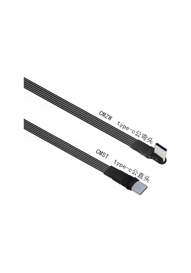 Noenname Null Usb 2.0 Tip-c Uzatma Kablosu, Tv/pc İçin 90 Açılı, 5cm-1m Fpc Black0.6m
