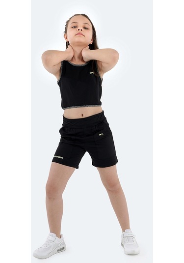 Slazenger DEVARAJ IN Kız Çocuk Şort Siyah