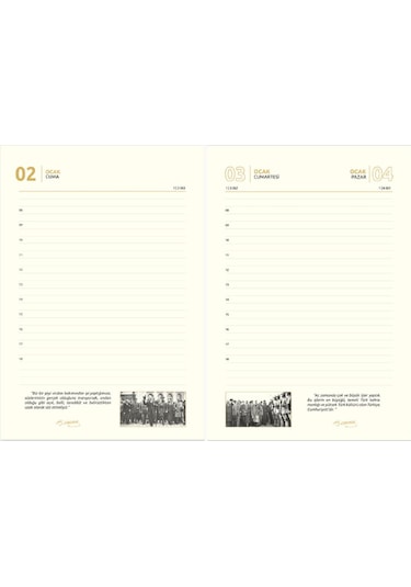 2026 Atatürk Ajanda Yıllık Atatürk Ajandası Kenar Boyalı 17x24 Cm Renksiz