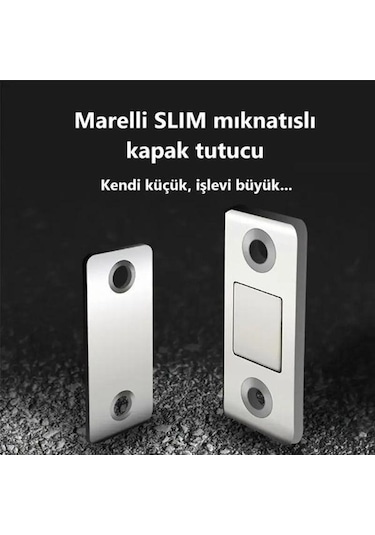 Marelli Slım Mıknatıslı Kapak Tutucu Kapı, Çekmece Tutucu, Çıt Çıt 5 Adet
