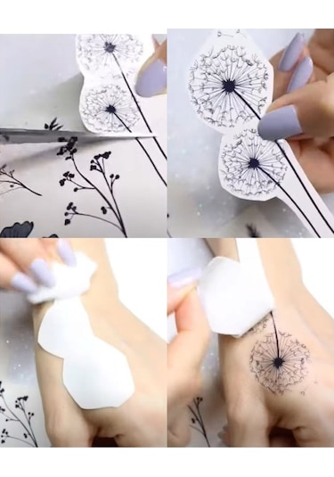 Airbrush Tattoo Minimal Yapıştırma Geçici Dövme Seti 30'lu Seri3