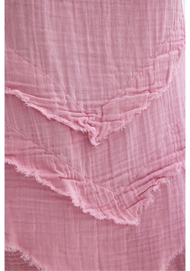 Pamuk Müslin Üçgen Bluz - Şık Ve Rahat Yaz Tasarımı Pudra