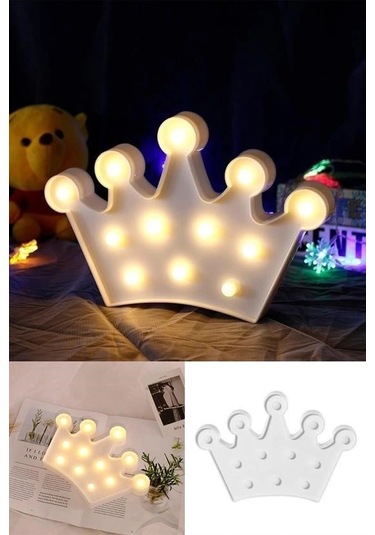 Durukar 3d Dekoratif Pilli Kraliçe Tacı Model Led Masa Ve Gece Lambası Çok Renkli