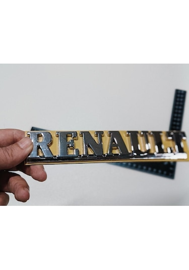 Renault Clio 2 1998 2012 Uyumlu 175mm Renault Krom Bagaj Yazısı Tırnaklı Ve Bantlı
