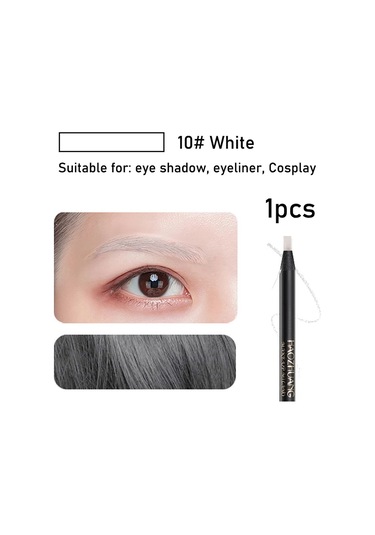 1 Adet Uzun Ömürlü Su Geçirmez Kaş Kalemleri Fırça İle Kapalı Kalıcı Makyaj 10 White 0