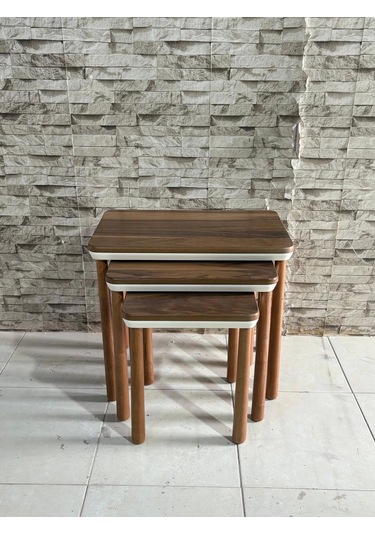 Nivemeshome Esta Ceviz-krem Zigon Sehpa Ceviz-krem